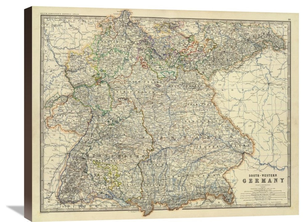 "Southwestern Germany, 1861" Canvas Giclee by Alexander Keith Johnston, 30"x24"