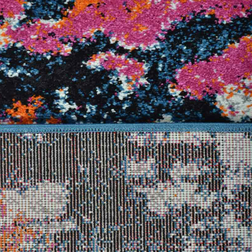 MACHINE MADE HEATSET POLYPROPYLENE AREA RUGS -Orange Color,Floral Design, [Rectangle] 5'x8'