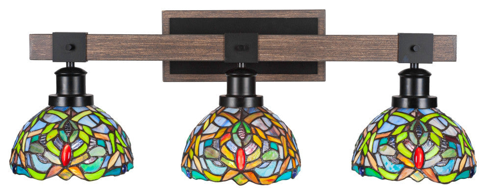 Tacoma 3-Light Bath Bar, Kaleidoscope Art