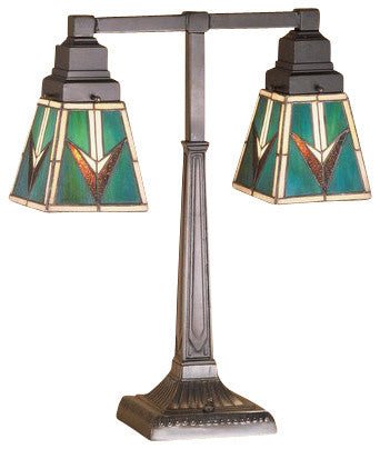 Meyda Lighting 48200 20"H VALENCIA Mission 2 Arm Desk Lamp