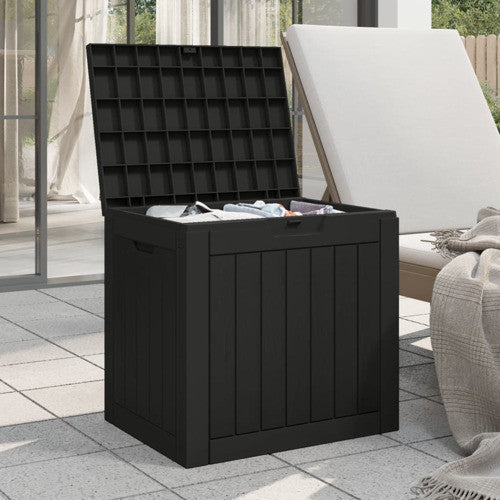 vidaXL Outdoor Storage Box Patio Furniture Storage Trunk Black Polypropylene