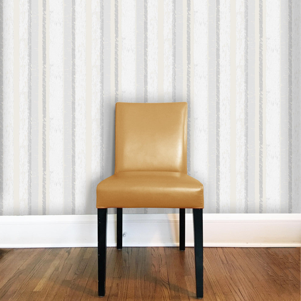 Birch Stripe Wallcovering, Neutral, Roll, Traditional