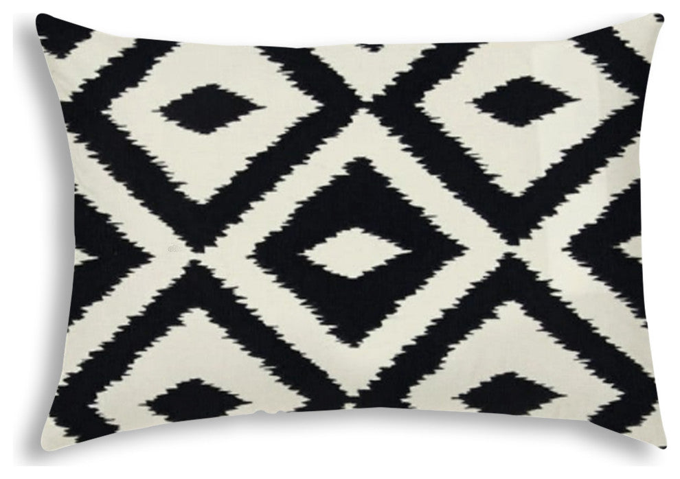 Black Diamonds Indoor Outdoor Sewn Lumbar Pillow