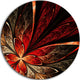 Fractal Flower In Yellow And Red, Floral Disc Metal Artwork, 11"