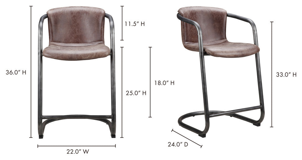 Industrial Freeman Counter Stool Light Brown - M2 - Brown