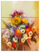Hand painted Bouquet of Flowers, Floral Canvas Art Print, 28x36, 3 Panels