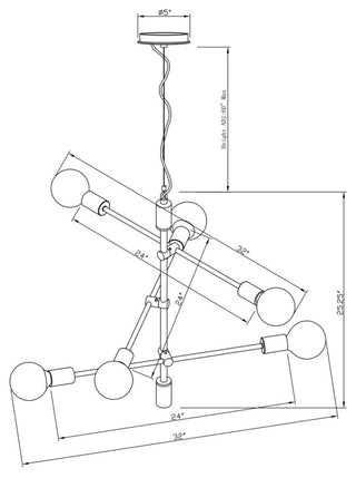 6-Light Chandelier, Chrome
