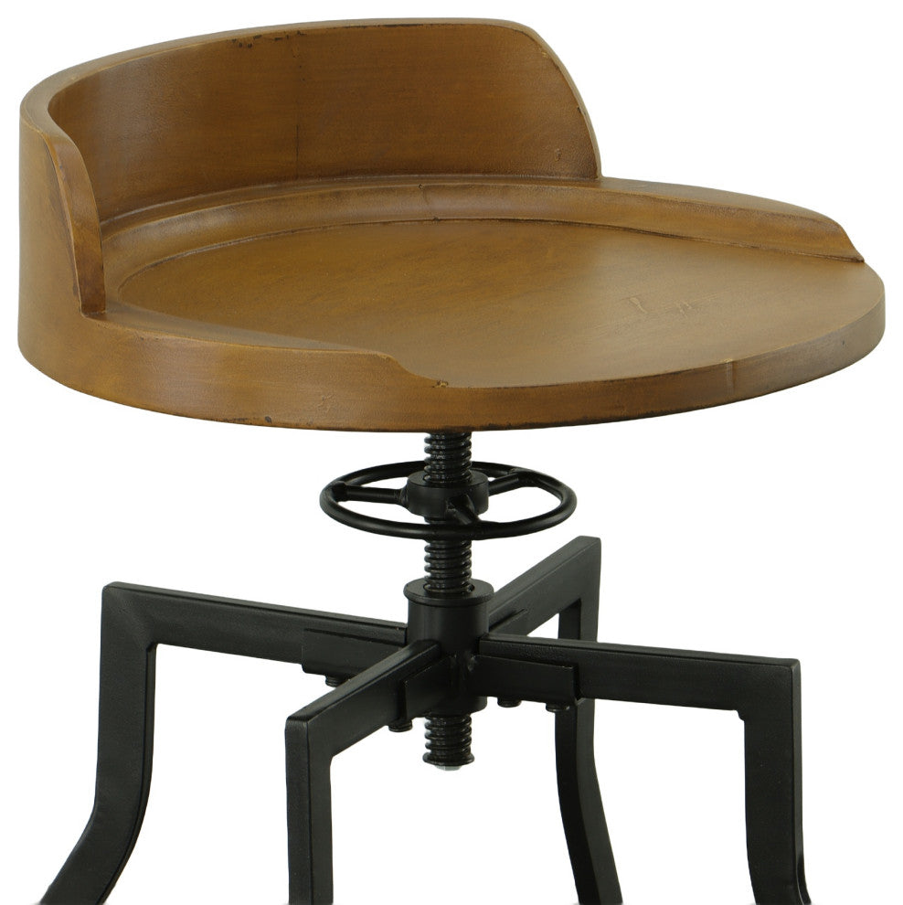 Marais Adjustable Barstool - Harvest Oak/Black