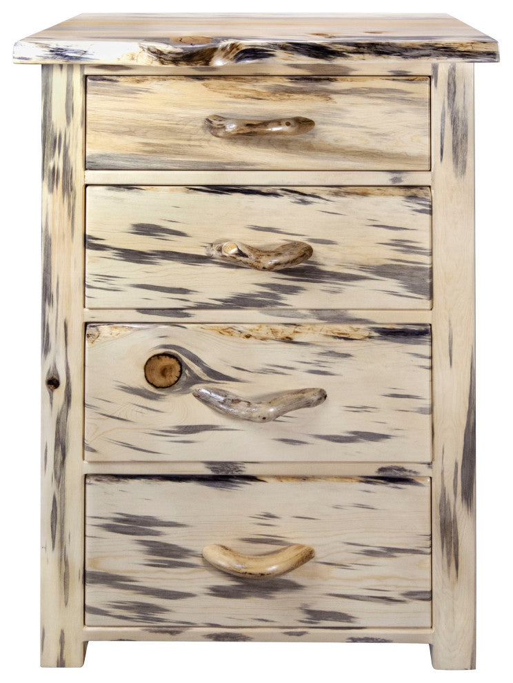 Big Sky Collection Live Edge 4 Drawer Chest of Drawers, Natural