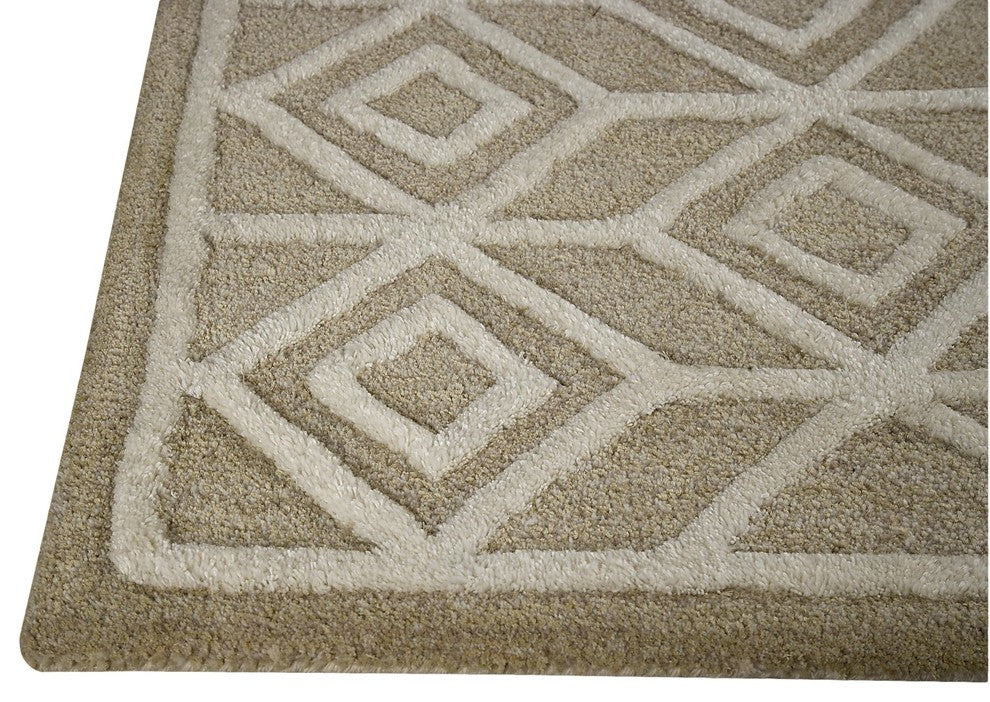 Hand Tufted Beige Wool Area Rug