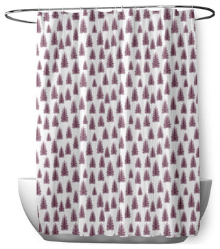 70"Wx73"L Christmas Trees Pattern Shower Curtain, Passion Flower