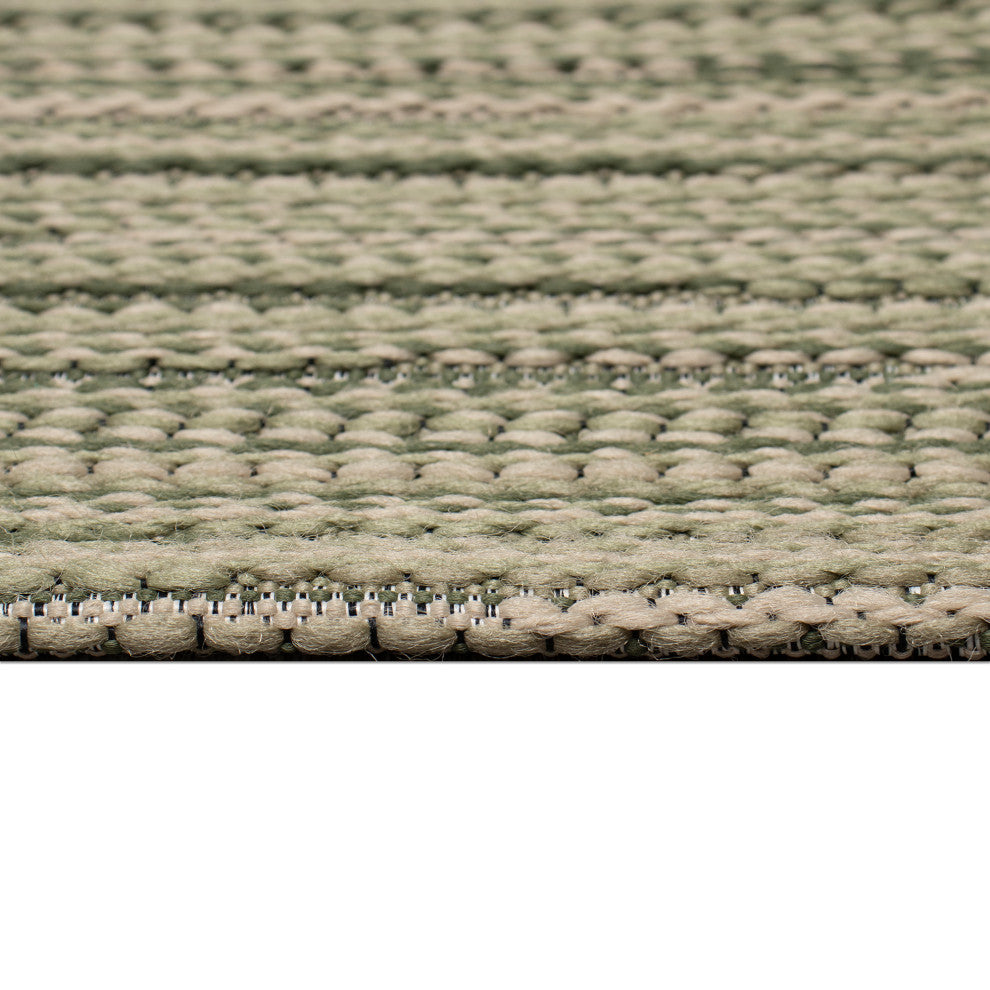 Miranda Tweed Stripe Indoor/Outdoor Rug Green 1'11"x7'6"