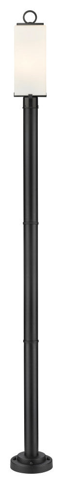 Zlite 593PHMR-567P-BK 2-Light Outdoor Post Mounted Fixture, White Opal