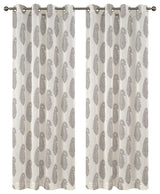 Paisley Drapery Curtain Panels with Grommets, Cream