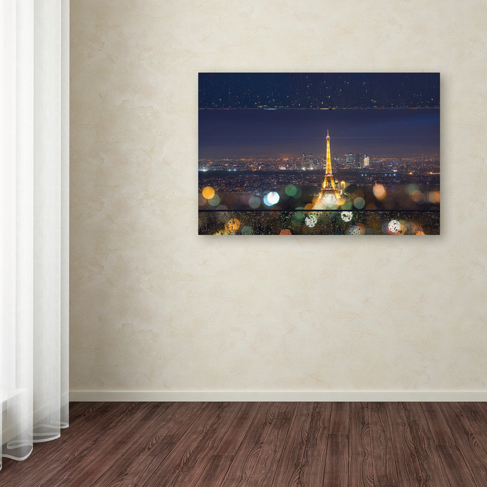 Mathieu Rivrin ''Fireworks of Rain in Paris'' Canvas Art, 22x32