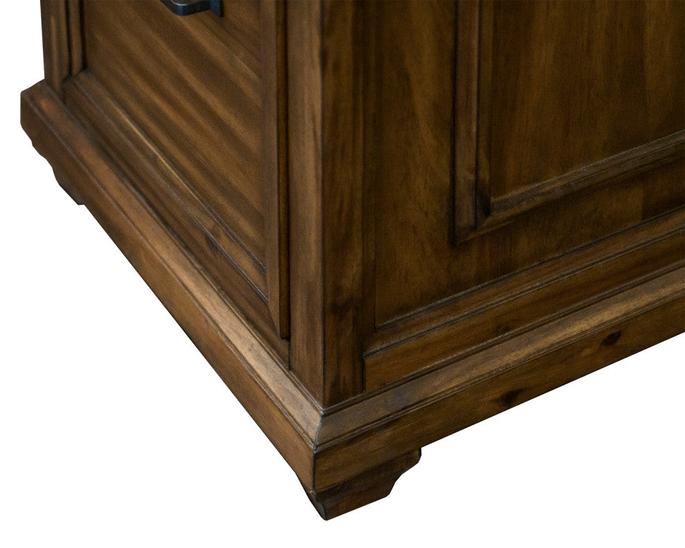 Traditional Wood L-Desk and Return Writing Table and Return Office Brown