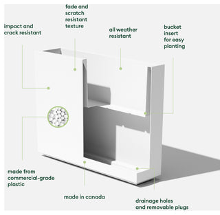Veradek Block Series Span Planter, White, Medium