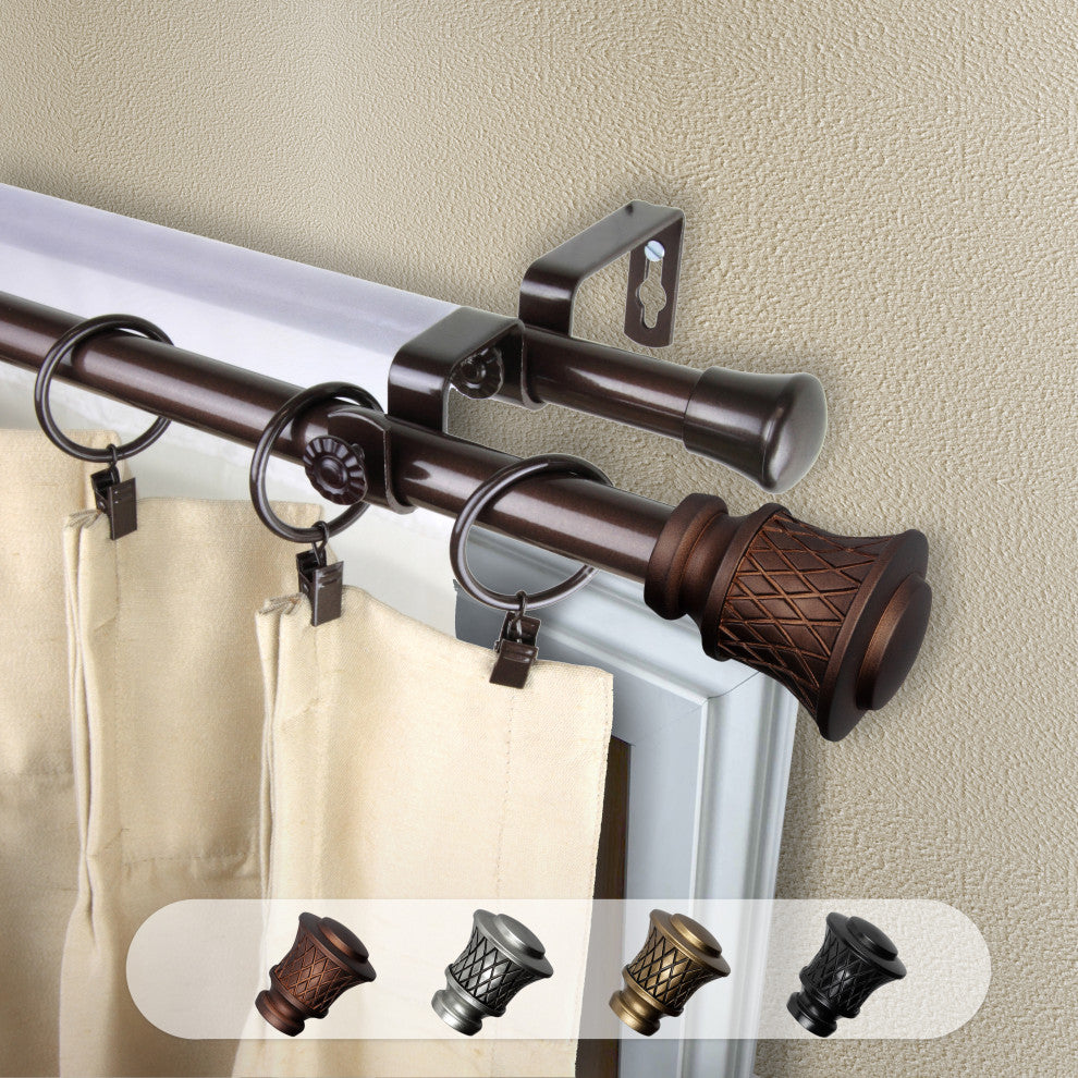 Verena 13/16" Double Curtain Rod Cocoa