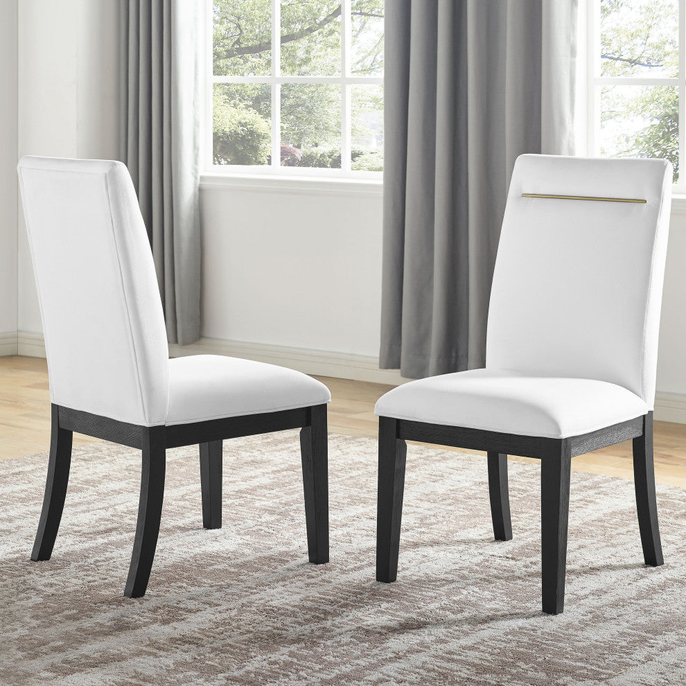 Yves 9-Piece Dining Set, White, With 6 Chairs