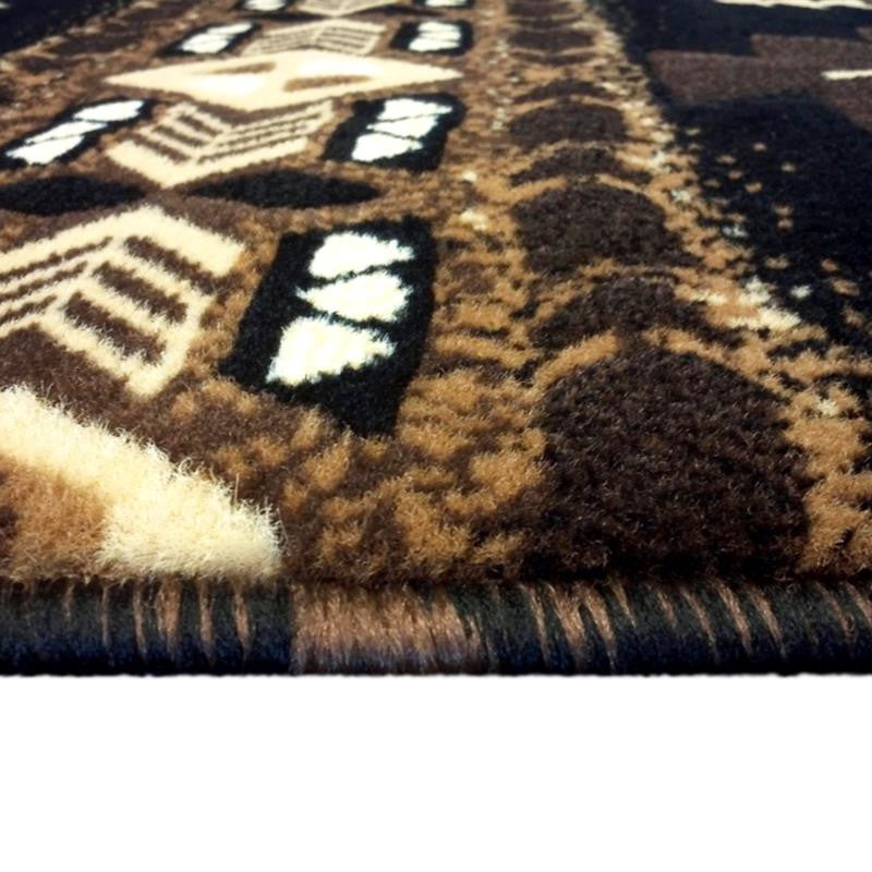 Mohave Collection Traditional Southwestern Style Area Rug, Black, 2' X 7'