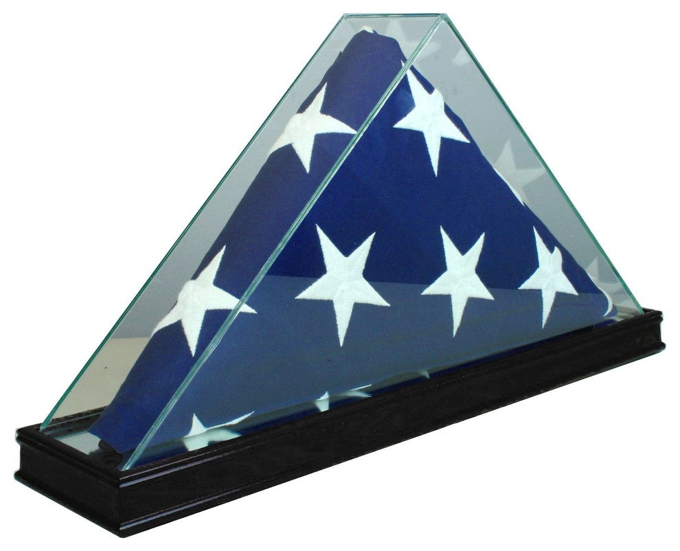 Table Top Flag Case for a 3 x 5 Flag, Black