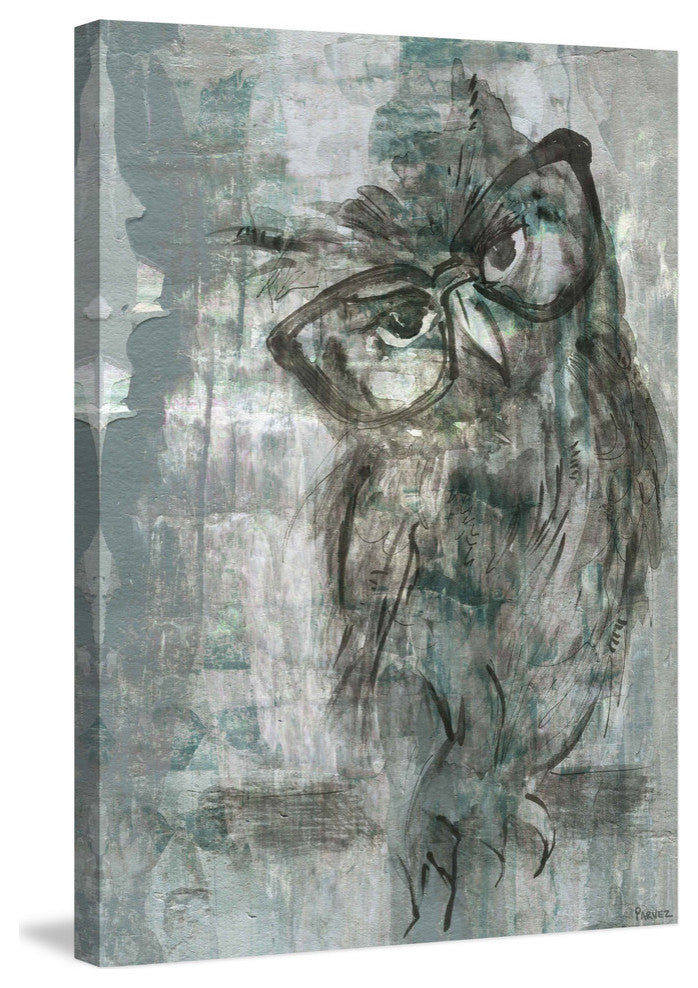 "Owl Glasses" Painting Print on Wrapped Canvas, 12"x18"