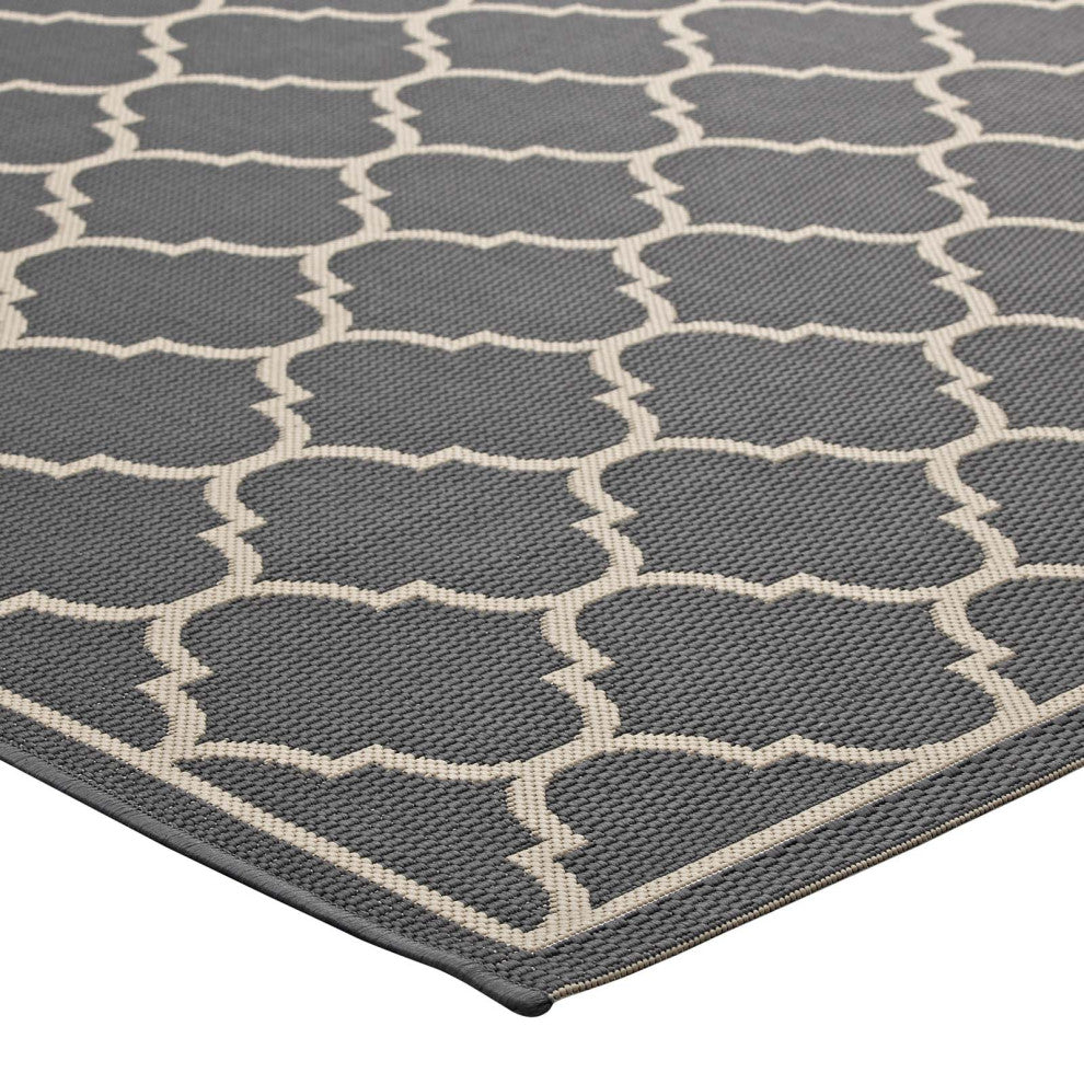 Area Rug Floor Carpet, Indoor Outdoor, Moroccan, Rectangular, 4x6, Gray Beige