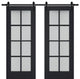 Double Barn Door 84 x 84, Veregio 7412 Antracite & Frosted Glass, 14' Rail