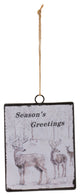 Glass Seasons Greetings Deer Ornament, Set of 12