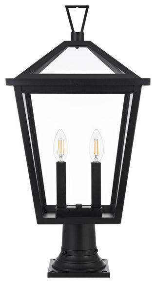 Home Living 12" Outdoor Post Light, Black