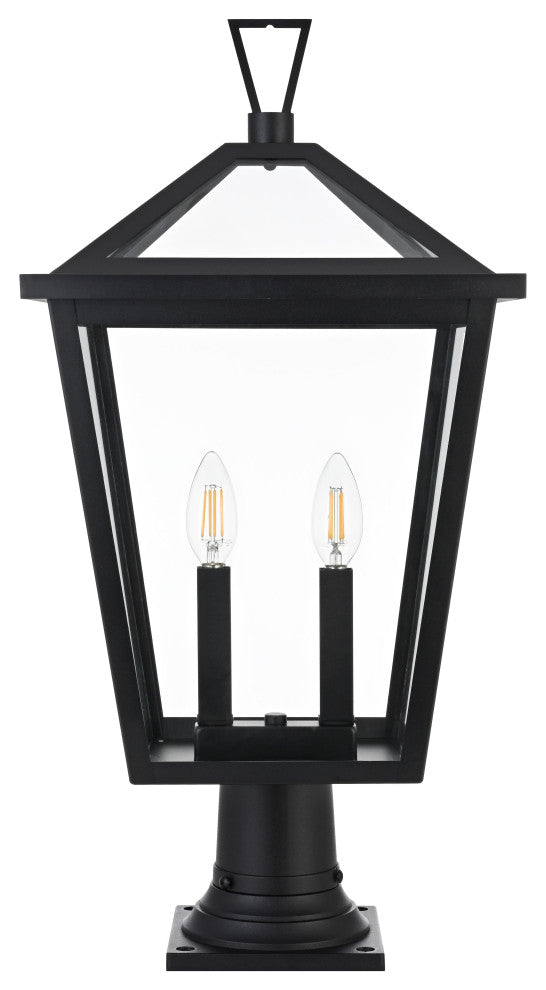 Home Living 12" Outdoor Post Light, Black