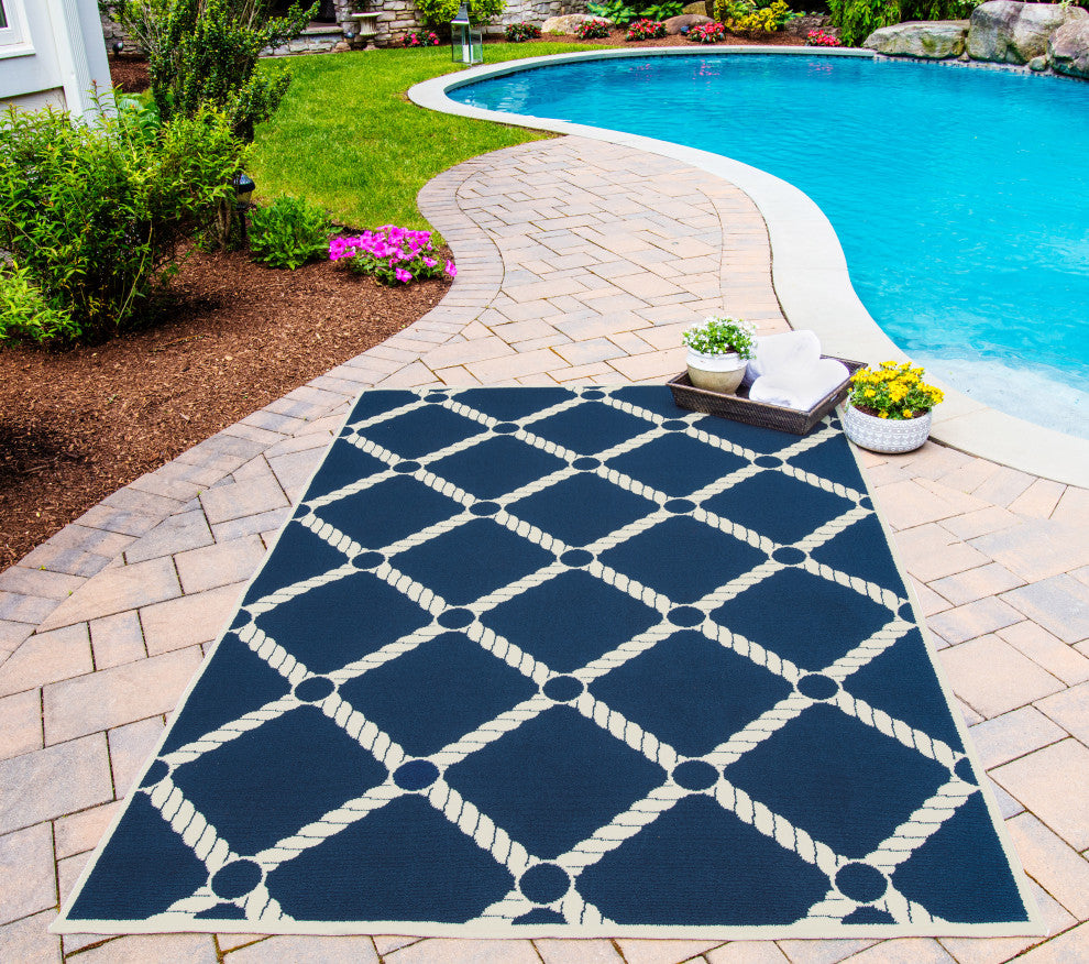 Baja Rug, Navy, 7'10"x10'10"