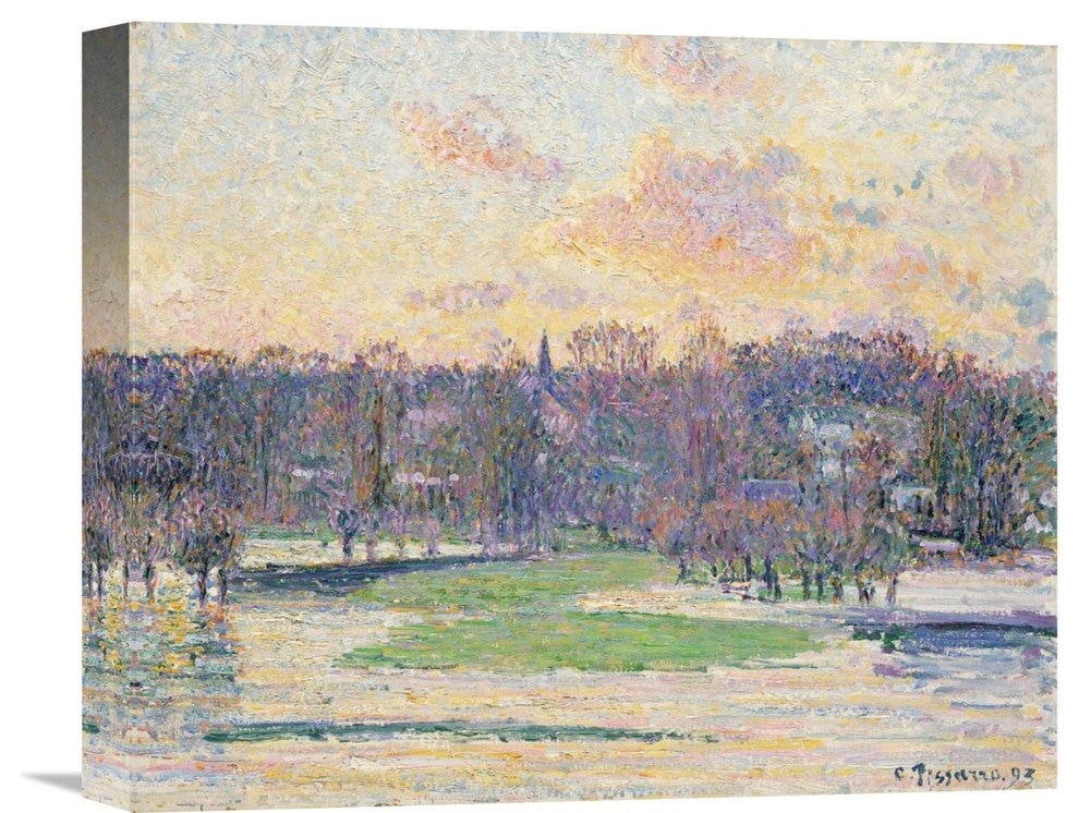 "Flood at Sunset" Stretched Canvas Giclee by Camille Pissarro, 16"x13"
