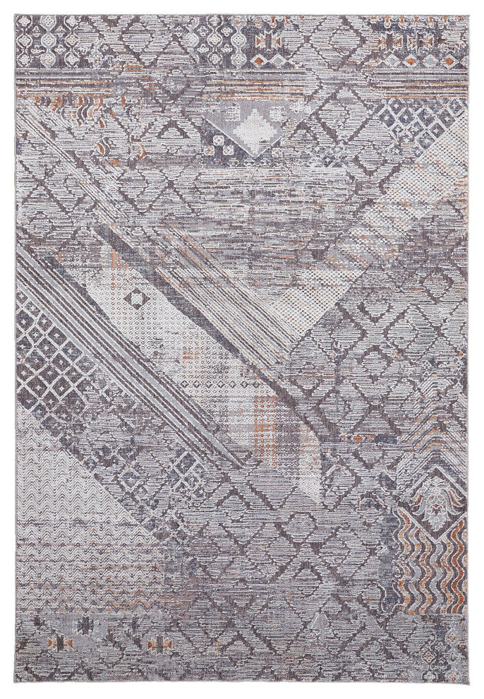 Weave & Wander Edwardo Tribal Rug, Ivory/Gray, 12' x 15' Rug