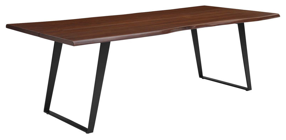 Viggo 96" Live Edge Acacia Wood Dining Table, Black Walnut