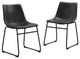 Lola Faux-Leather Dining Kitchen Chairs, Set of 2, Black