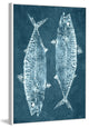 "Two Fish II" Floater Framed Painting Print on Canvas, 16"x24"
