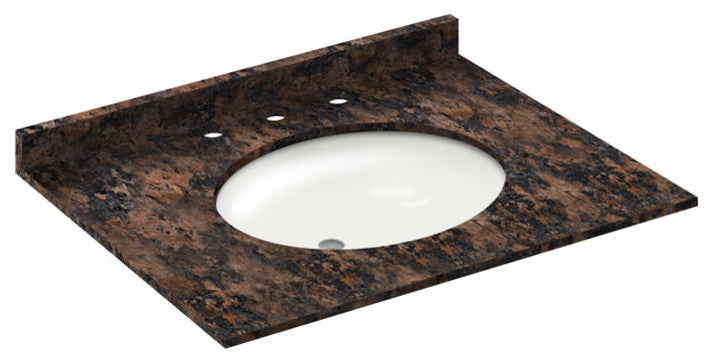31x22 Baltic Brown Granite Vanity Countertops, 8 Faucet Spread