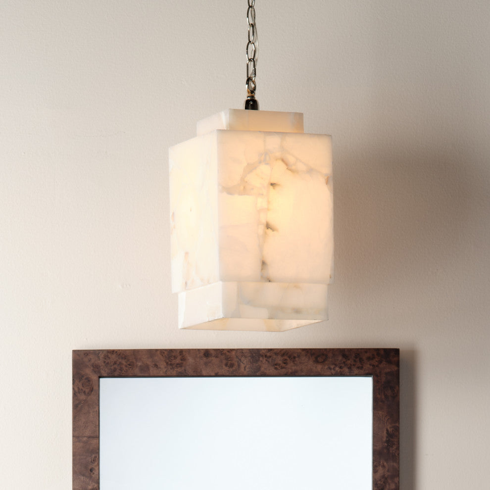Borealis Alabaster Cube 1-Light Pendant