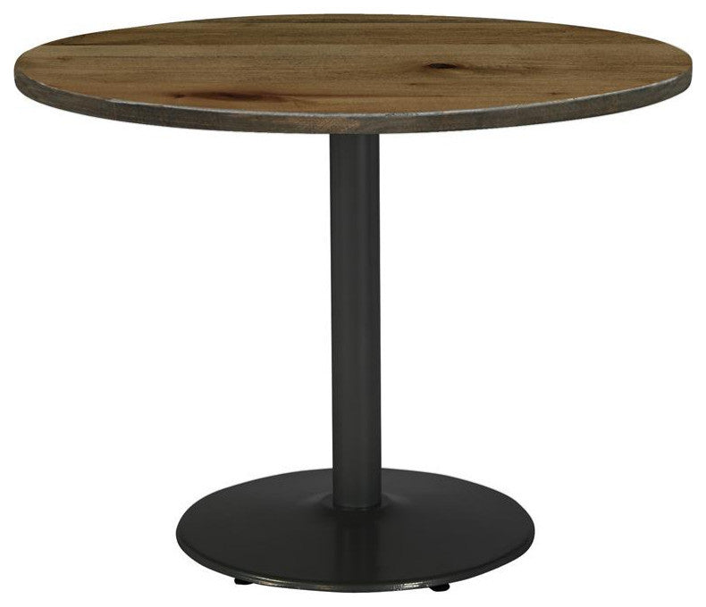 KFI Urban Loft 42" Round Breakroom Table Natural Round Black Base Stand. Height