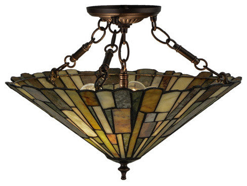 17" W Delta Jadestone Semi-Flush Mount