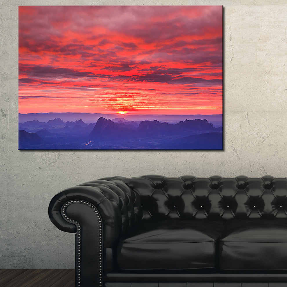 "First Light Morning Sunrise" Skyscape Photography Canvas Print, 32"x16"