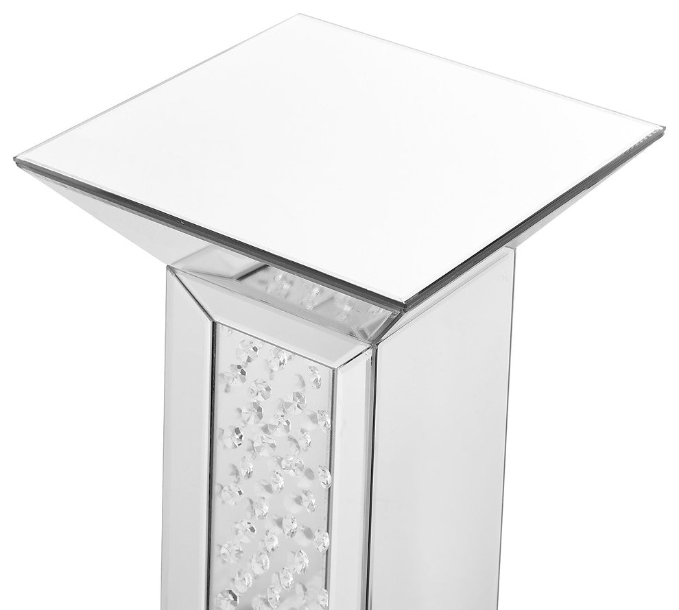 12" Crystal End Table, Clear Mirror Finish