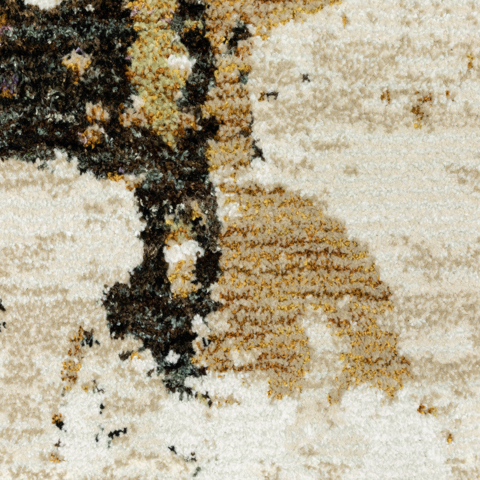 Elements Marble Beige/Charcoal Area Rug, 6'7"x9'6"
