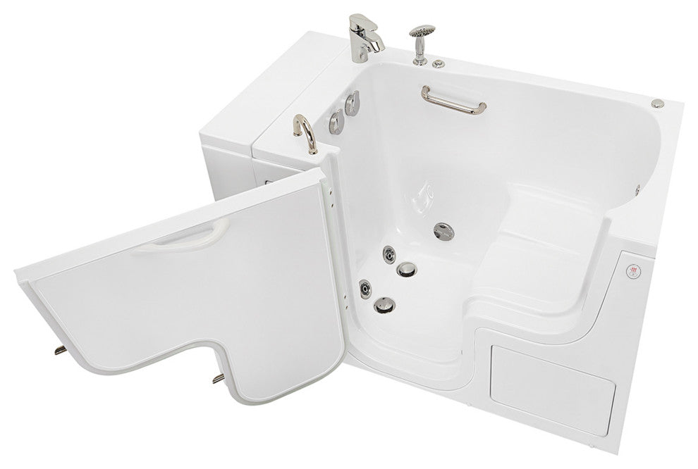 Ella Wheelchair Transfer 32"x52" Walk-In Bathtub,Outswing Door,Faucet,Dual Drain