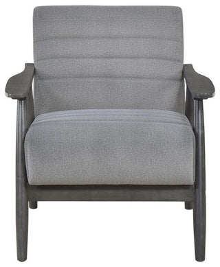 Pemberly Row Contemporary Upholstered Wood & Velvet Accent Chair in Gray