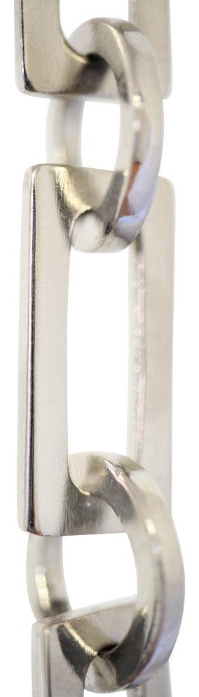 RCH Hardware Brass Rectangle Chandelier Chain, Various Finishes, Polished Nickel