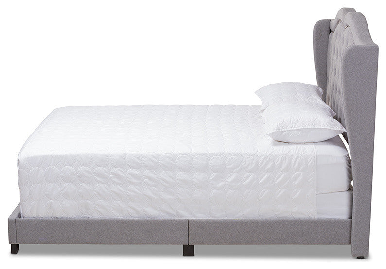 Aden Modern and Contemporary Grey Fabric Upholstered Full Size Bed