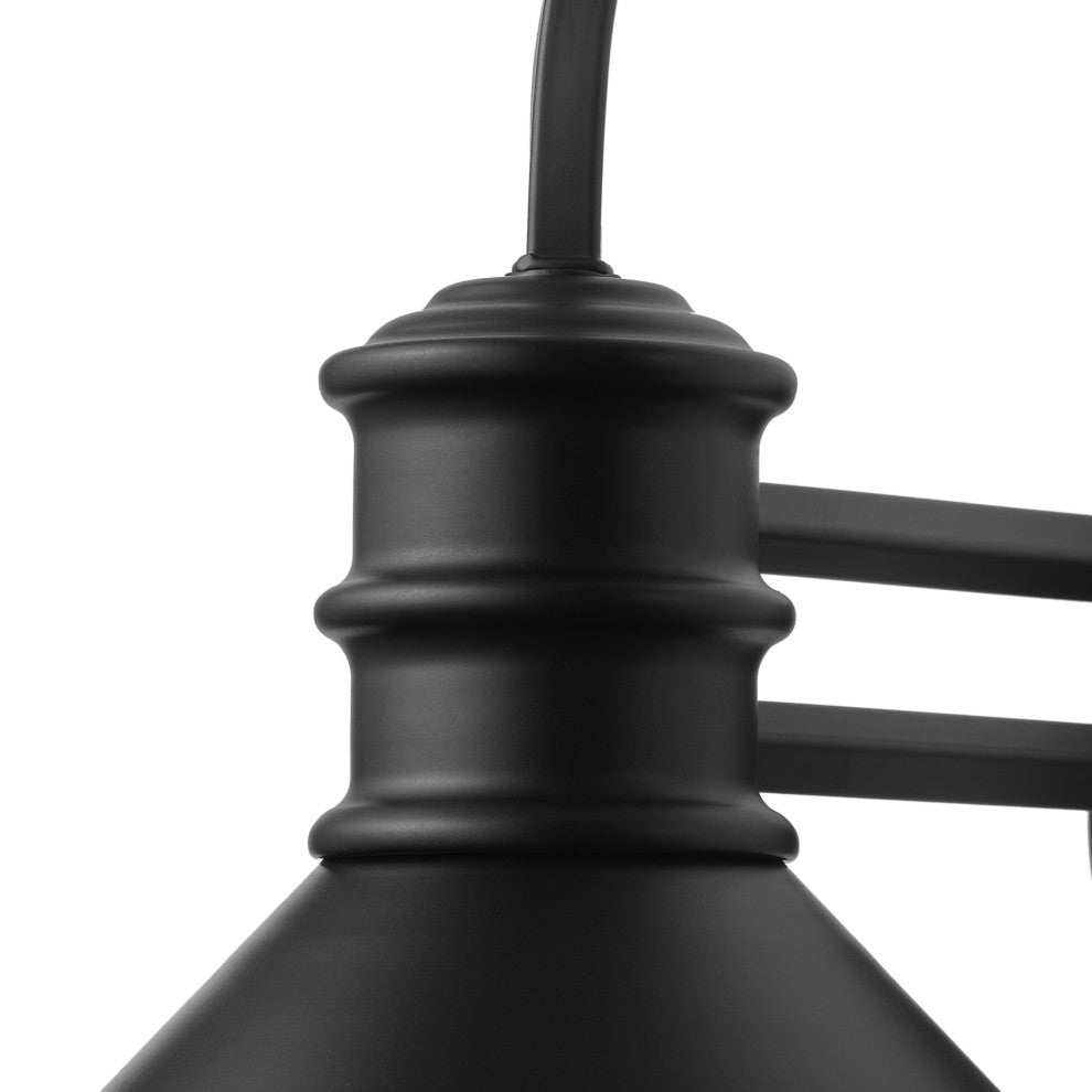 Farmhouse Black 1-Light Gooseneck Wall Sconce With Cone Metal Shade