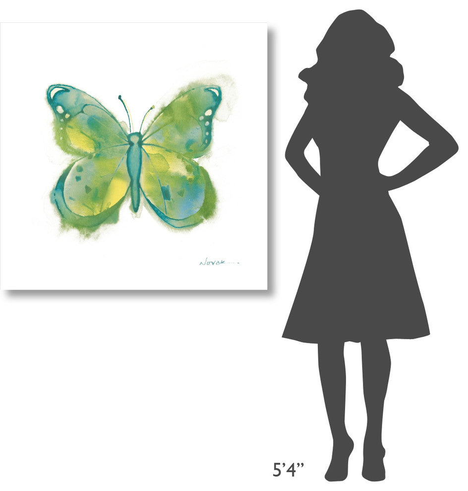 "Birdsong Garden Butterfly II on White" Paper Print by Shirley Novak, 38"x38"